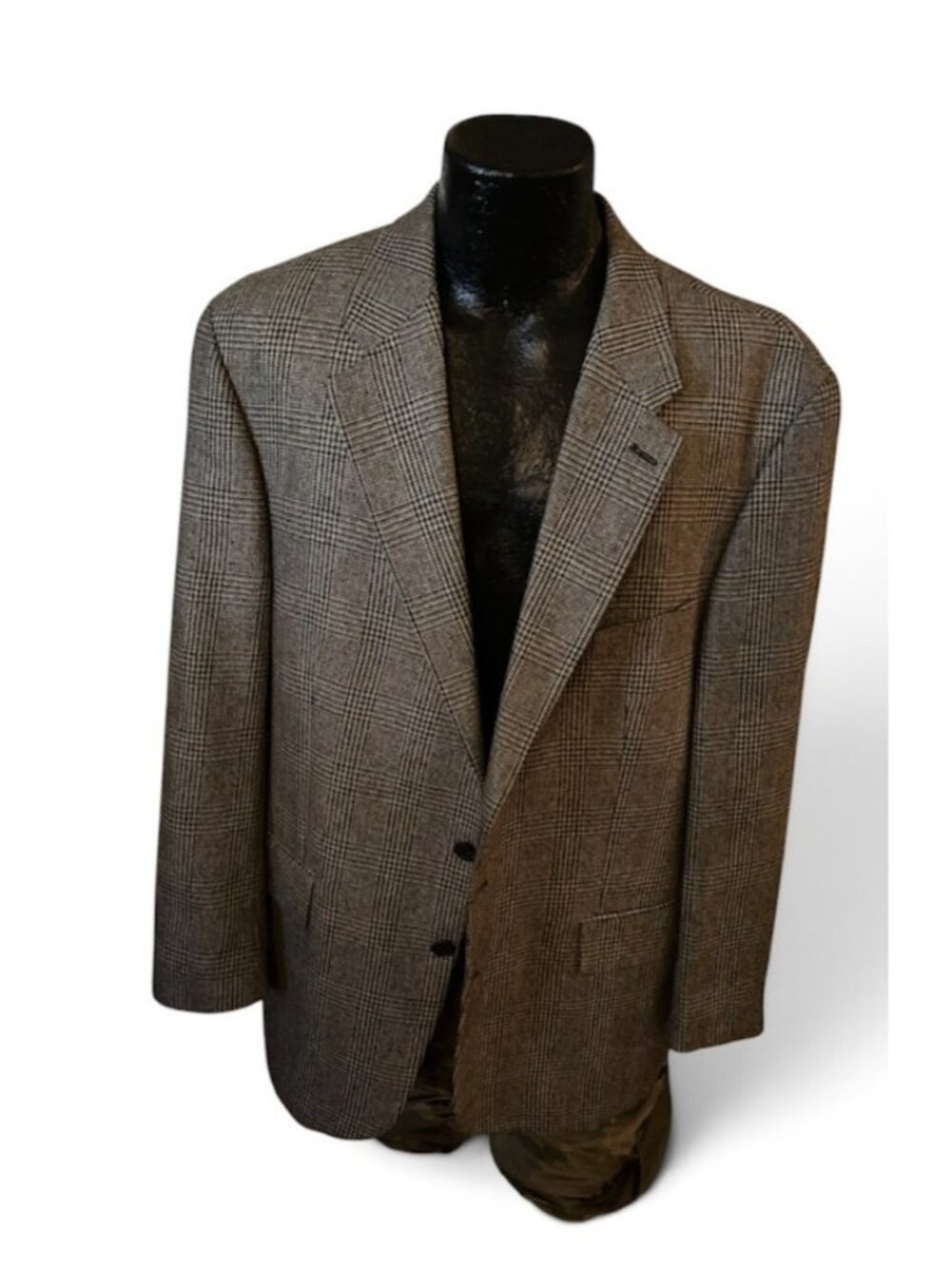 Vintage Chaps by Ralph Lauren Mens Glen Plaid Tweed Blazer Suit Made in Canada